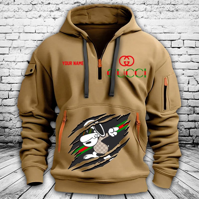 Gucci Snoopy Dabbing Premium Quarter Zip Hoodie OQZ1021 1