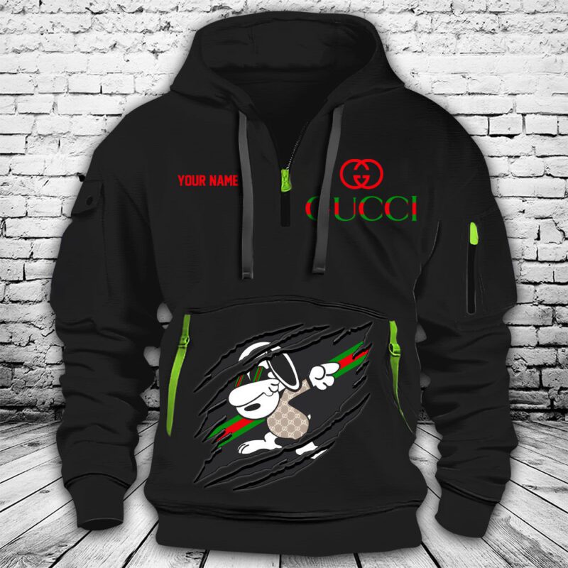 Gucci Snoopy Dabbing Premium Quarter Zip Hoodie OQZ1021