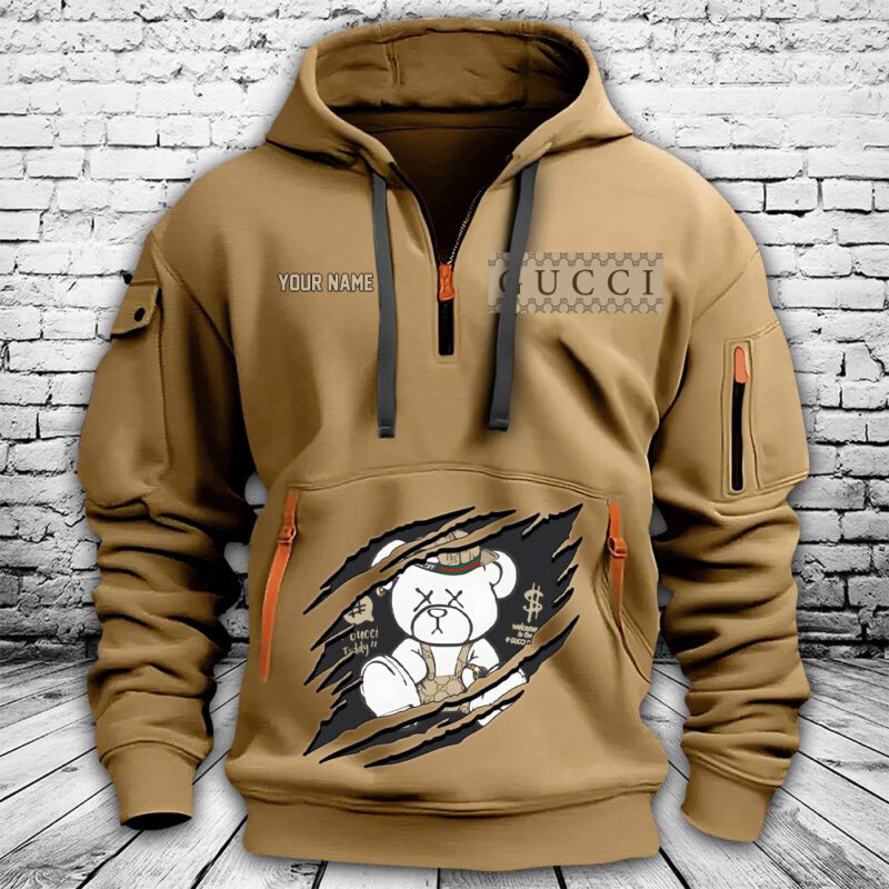 Gucci Teddy Premium Quarter Zip Hoodie OQZ1001 1