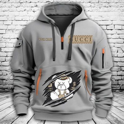 Gucci Teddy Premium Quarter Zip Hoodie OQZ1001 2 Gucci Teddy Premium Quarter Zip Hoodie OQZ1001 2