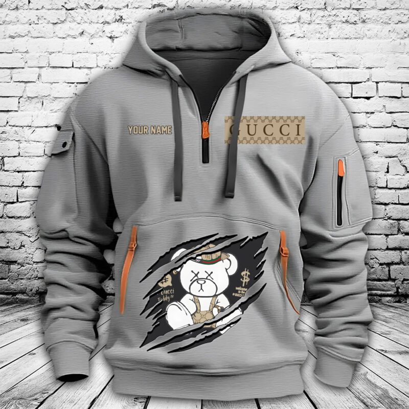 Gucci Teddy Premium Quarter Zip Hoodie OQZ1001 2