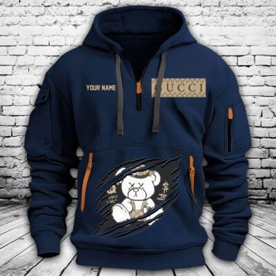 Gucci Teddy Premium Quarter Zip Hoodie OQZ1001 3 Gucci Teddy Premium Quarter Zip Hoodie OQZ1001 3