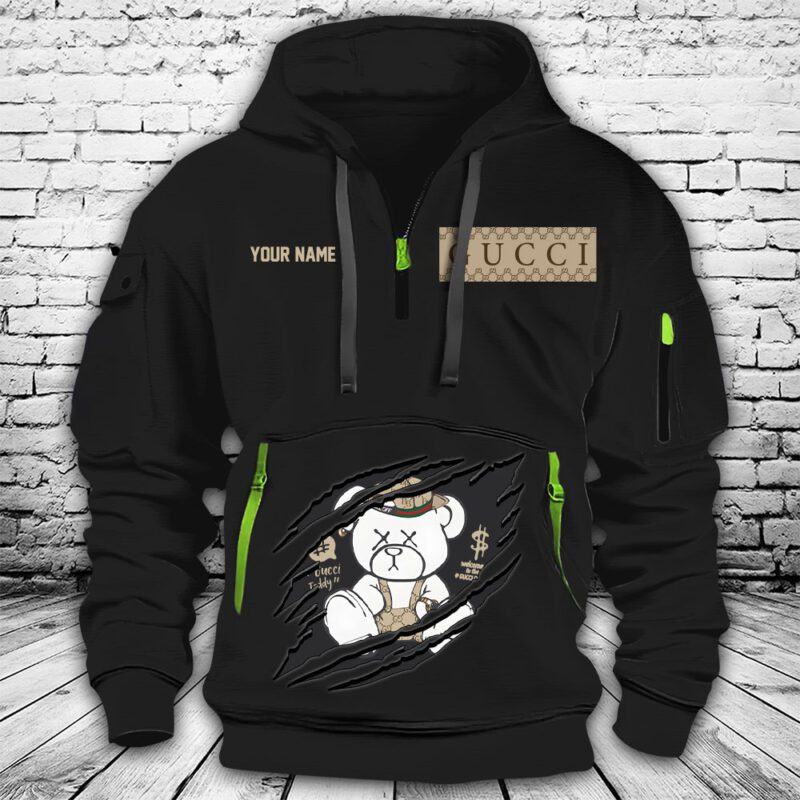 Gucci Teddy Premium Quarter Zip Hoodie OQZ1001