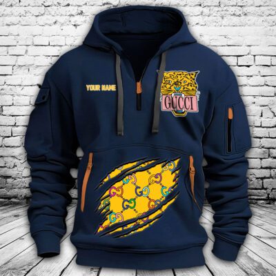Gucci Tiger Premium Quarter Zip Hoodie OQZ1062 3
