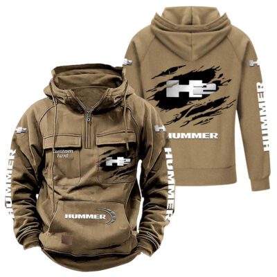 H2 Hummer Vintage Quarter Zip Hoodie Retro Hoodie LQZ1030 4