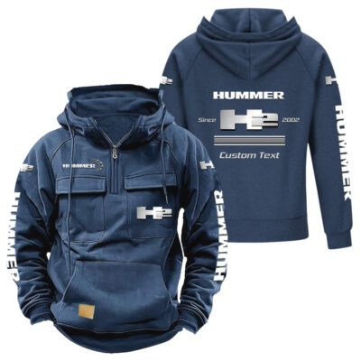 H2 Hummer Vintage Quarter Zip Hoodie Retro Hoodie LQZ1110 2