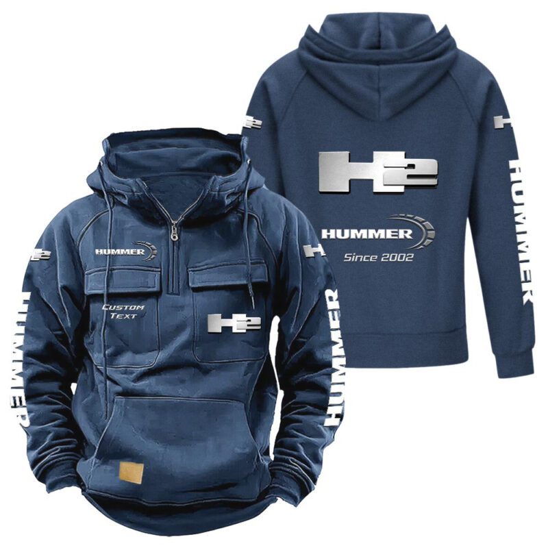 H2 Hummer Vintage Quarter Zip Hoodie Retro Hoodie LQZ1393 2