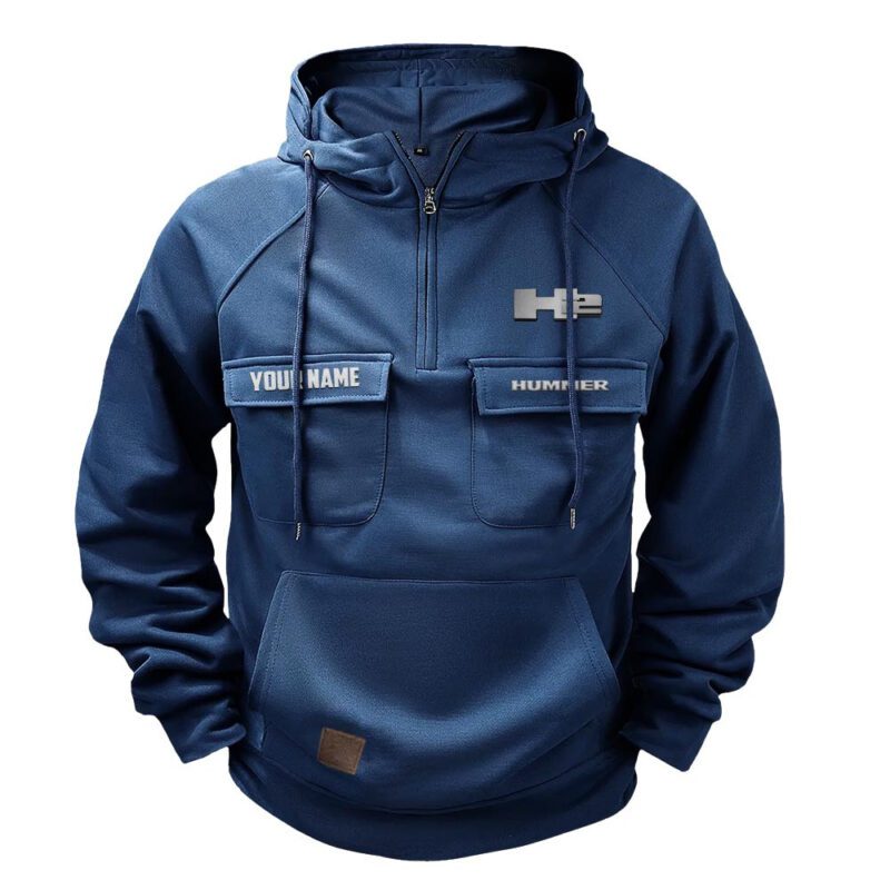 H2 Hummer Vintage Quarter Zip Hoodie Retro Hoodie LQZ1406 1