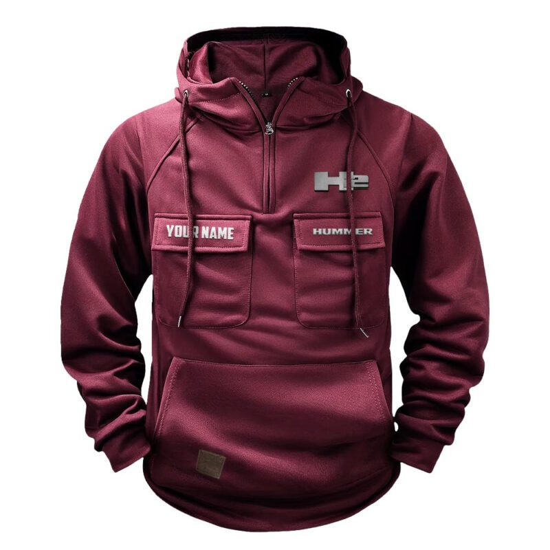 H2 Hummer Vintage Quarter Zip Hoodie Retro Hoodie LQZ1406 4