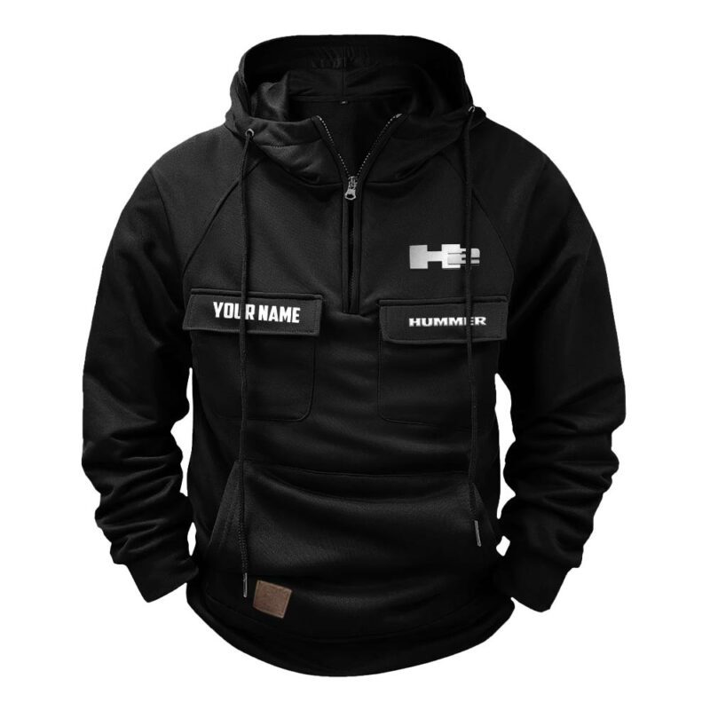 H2 Hummer Vintage Quarter Zip Hoodie Retro Hoodie LQZ1406