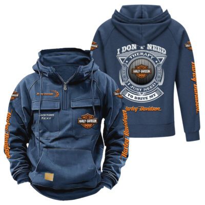 Harley Davidson Vintage Quarter Zip Hoodie Retro Hoodie LQZ1192 2
