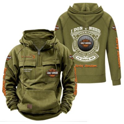 Harley Davidson Vintage Quarter Zip Hoodie Retro Hoodie LQZ1192 3