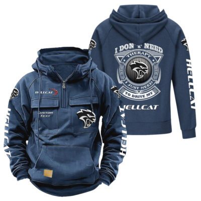 Hellcat Vintage Quarter Zip Hoodie Retro Hoodie LQZ1239 2