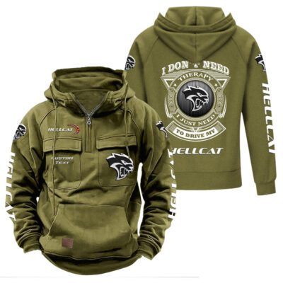 Hellcat Vintage Quarter Zip Hoodie Retro Hoodie LQZ1239 3