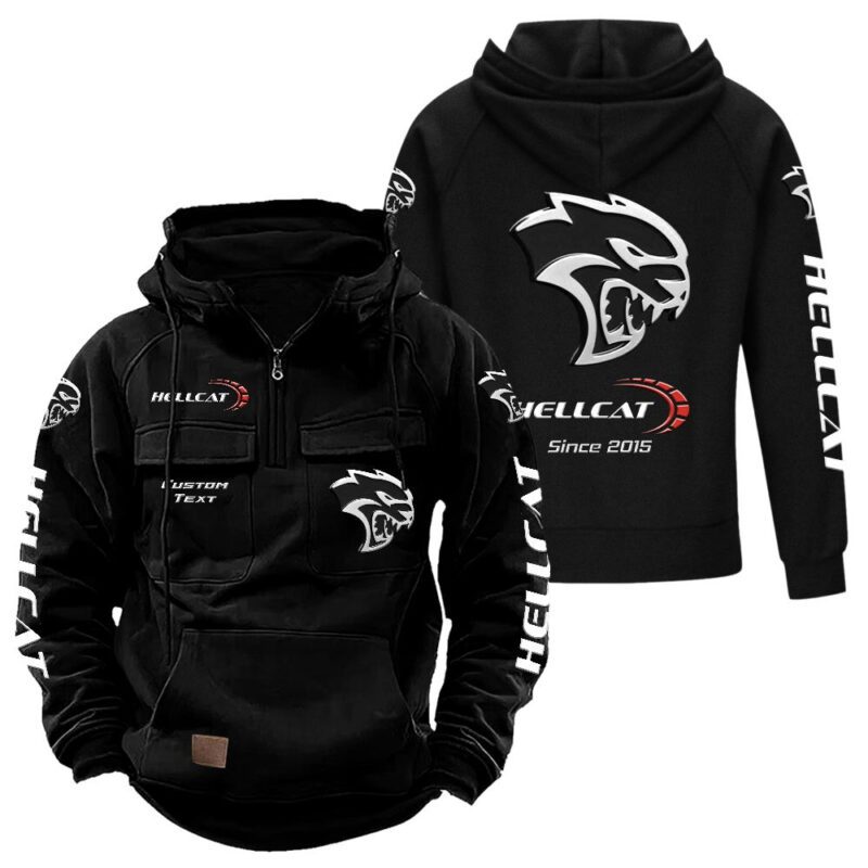 Hellcat Vintage Quarter Zip Hoodie Retro Hoodie LQZ1374