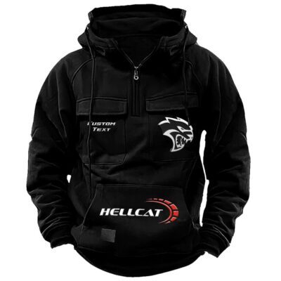 Hellcat Vintage Quarter Zip Hoodie Retro Hoodie LQZ1512 1