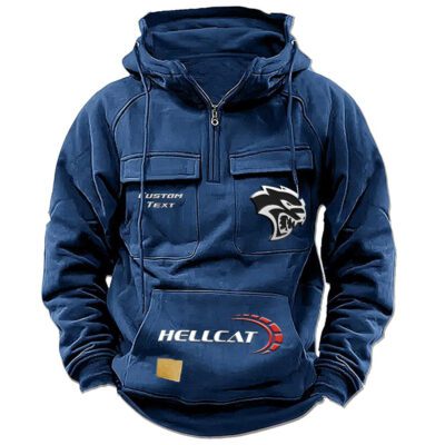 Hellcat Vintage Quarter Zip Hoodie Retro Hoodie LQZ1512 2