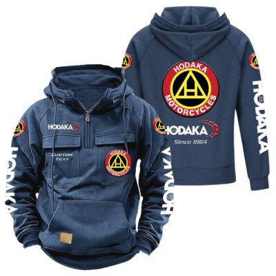 Hodaka Vintage Quarter Zip Hoodie Retro Hoodie LQZ1324 2