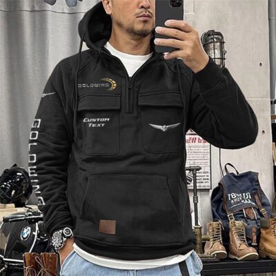 Honda Gold Wing Vintage Quarter Zip Hoodie Retro Hoodie LQZ1259 1