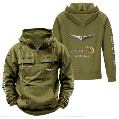 Honda Gold Wing Vintage Quarter Zip Hoodie Retro Hoodie LQZ1363 3