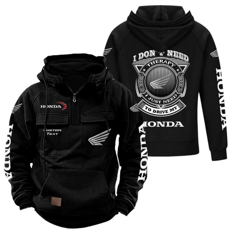 Honda Vintage Quarter Zip Hoodie Retro Hoodie LQZ1181