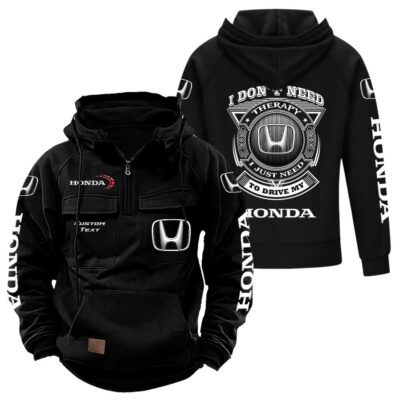 Honda Vintage Quarter Zip Hoodie Retro Hoodie LQZ1223