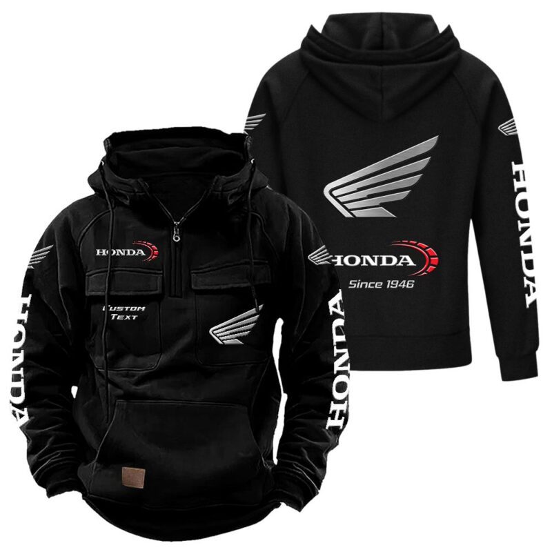 Honda Vintage Quarter Zip Hoodie Retro Hoodie LQZ1338