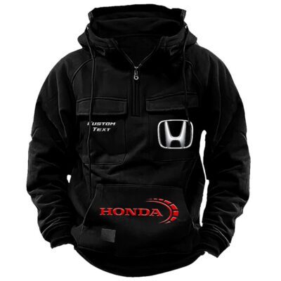 Honda Vintage Quarter Zip Hoodie Retro Hoodie LQZ1491 1