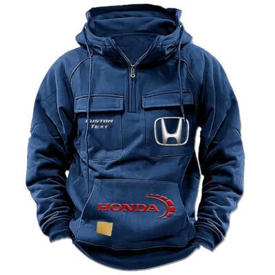 Honda Vintage Quarter Zip Hoodie Retro Hoodie LQZ1491 2