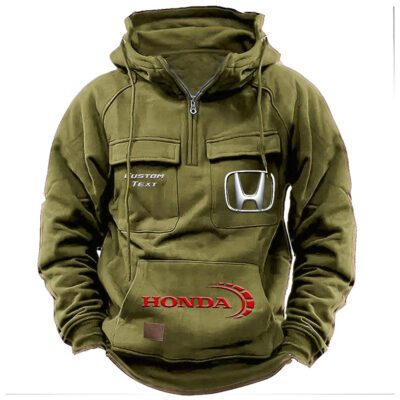 Honda Vintage Quarter Zip Hoodie Retro Hoodie LQZ1491 3