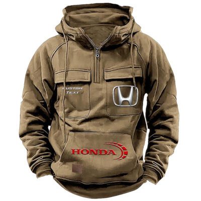 Honda Vintage Quarter Zip Hoodie Retro Hoodie LQZ1491 4