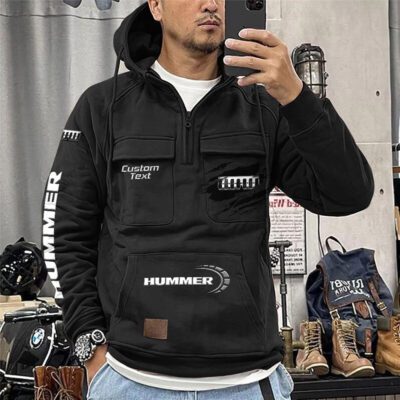 Hummer Vintage Quarter Zip Hoodie Retro Hoodie LQZ1040 1 Hummer Vintage Quarter Zip Hoodie Retro Hoodie LQZ1040 1