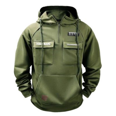 Hummer Vintage Quarter Zip Hoodie Retro Hoodie LQZ1543 2 Hummer Vintage Quarter Zip Hoodie Retro Hoodie LQZ1543 2
