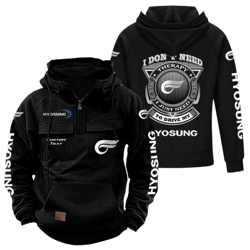 Hyosung Vintage Quarter Zip Hoodie Retro Hoodie LQZ1189