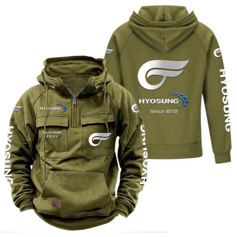 Hyosung Vintage Quarter Zip Hoodie Retro Hoodie LQZ1320 3