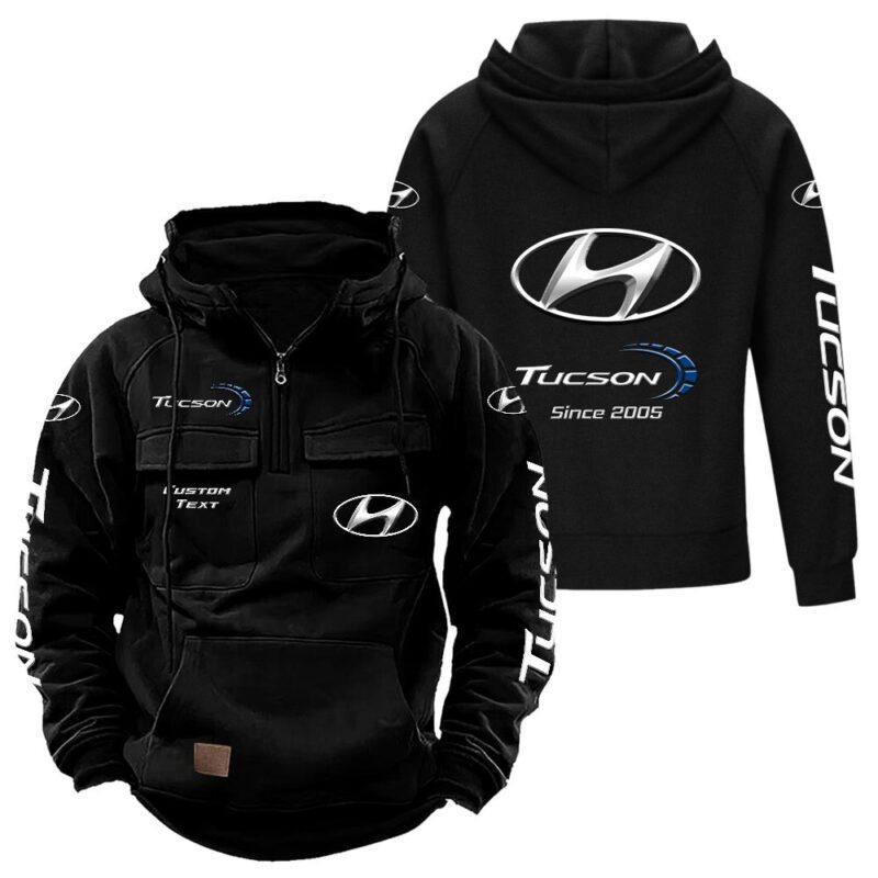 Hyundai Tucson Vintage Quarter Zip Hoodie Retro Hoodie LQZ1433