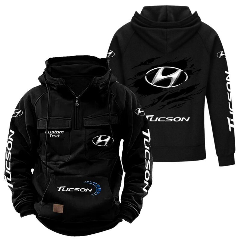 Hyundai Tucson Vintage Quarter Zip Hoodie Retro Hoodie LQZ1565