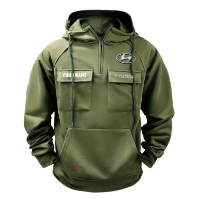 Hyundai Vintage Quarter Zip Hoodie Retro Hoodie LQZ1540 2