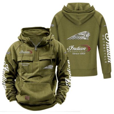 Indian Vintage Quarter Zip Hoodie Retro Hoodie LQZ1327 3