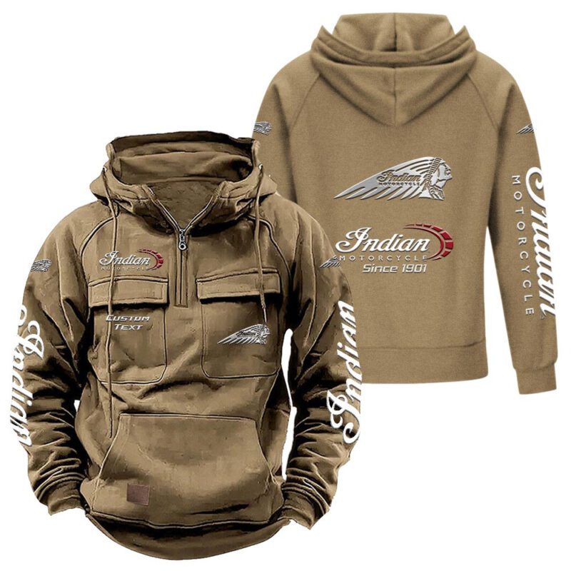 Indian Vintage Quarter Zip Hoodie Retro Hoodie LQZ1327 4