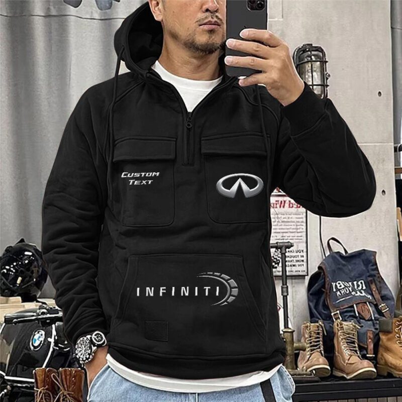 Infiniti Vintage Quarter Zip Hoodie Retro Hoodie LQZ1505