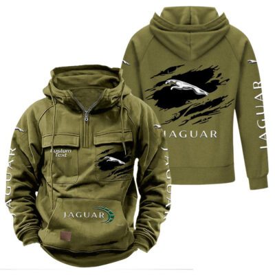 Jaguar Vintage Quarter Zip Hoodie Retro Hoodie LQZ1060 3 Jaguar Vintage Quarter Zip Hoodie Retro Hoodie LQZ1060 3
