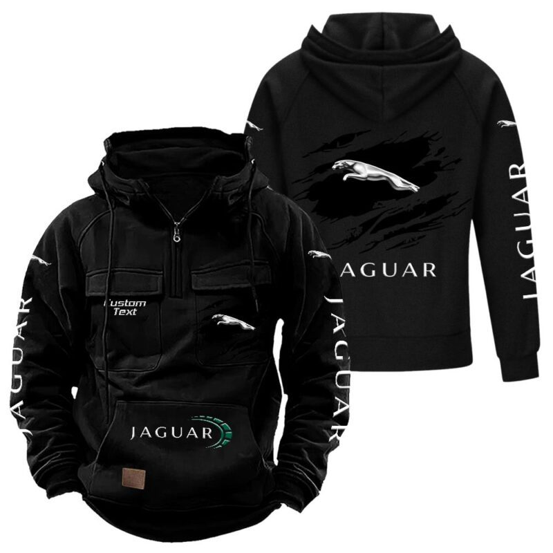 Jaguar Vintage Quarter Zip Hoodie Retro Hoodie LQZ1060