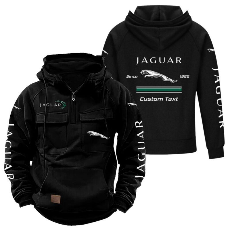 Jaguar Vintage Quarter Zip Hoodie Retro Hoodie LQZ1095