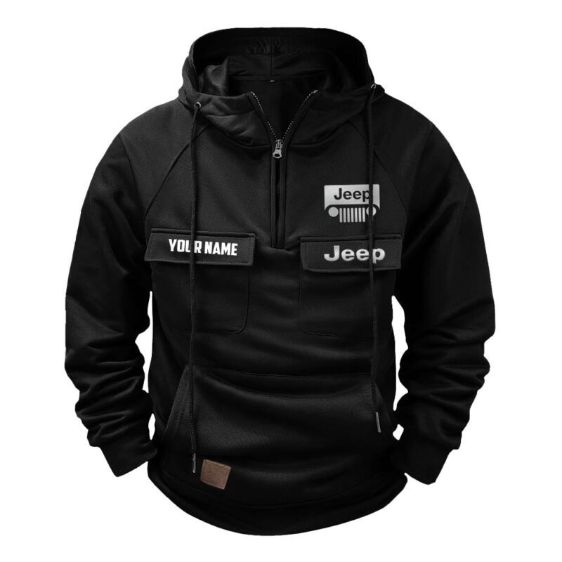 Jeep Vintage Quarter Zip Hoodie Retro Hoodie LQZ1003