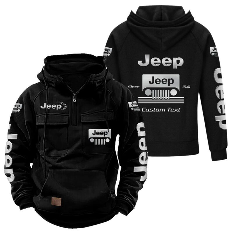 Jeep Vintage Quarter Zip Hoodie Retro Hoodie LQZ1112