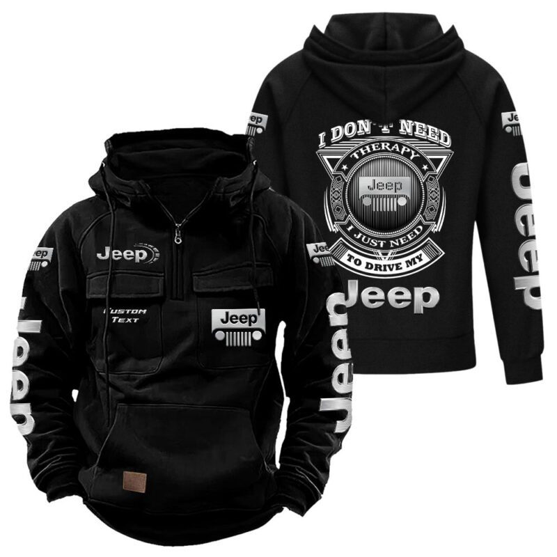 Jeep Vintage Quarter Zip Hoodie Retro Hoodie LQZ1241