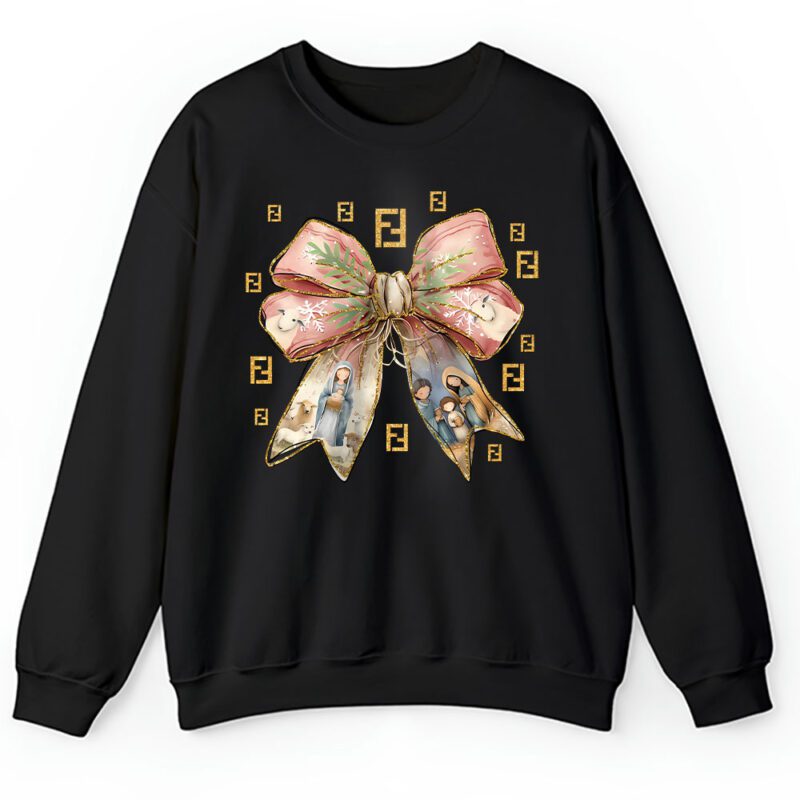 Jesus Christmas Coquette Bow Fendi Unisex Sweatshirt TAS22102
