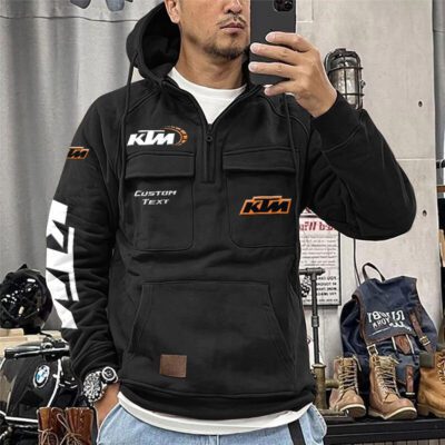 KTM Vintage Quarter Zip Hoodie Retro Hoodie LQZ1188 1