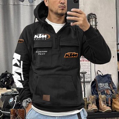 KTM Vintage Quarter Zip Hoodie Retro Hoodie LQZ1340 1